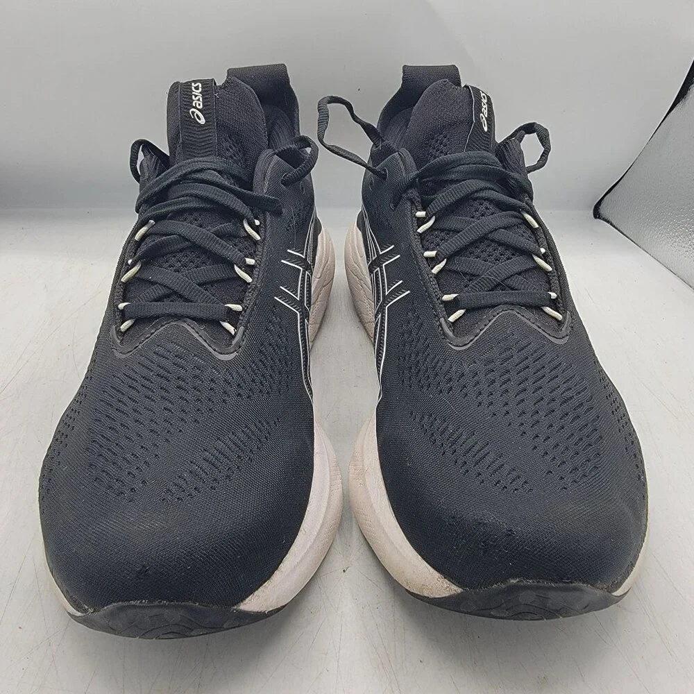 Asics Gel Nimbus 25 Mens Size 11 Running Shoes Black White Athletic Outdoors
